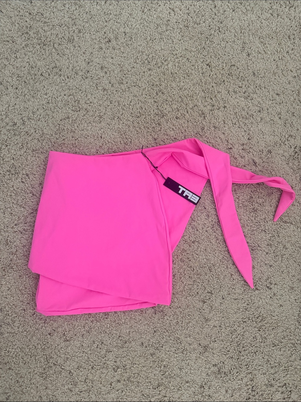 High-Rise Hot Pink Tie-Waist Mini Skirt